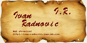 Ivan Radnović vizit kartica
